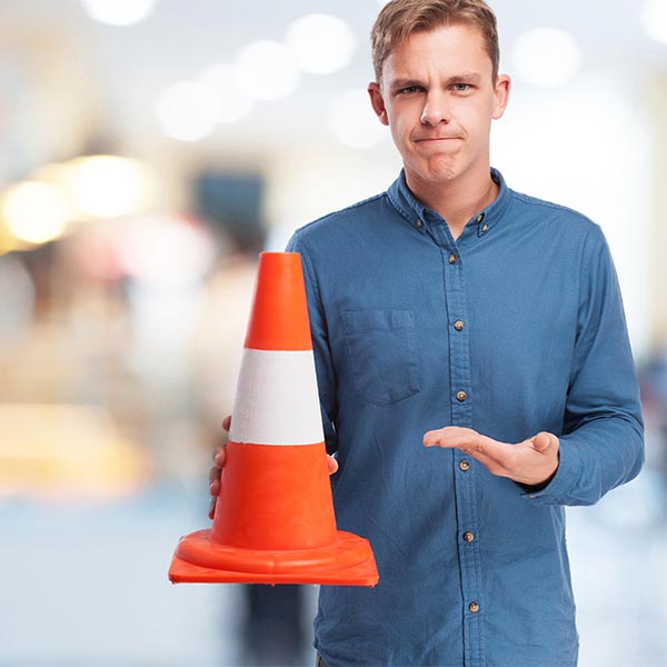 cool man holding a cone